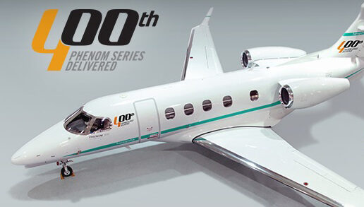 Embraer Aviação Executiva entrega o 400º jato Phenom.