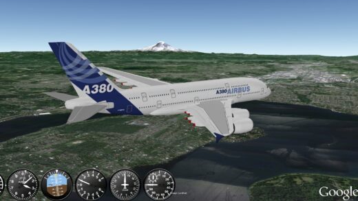 Simulador de voo online no Google Earth