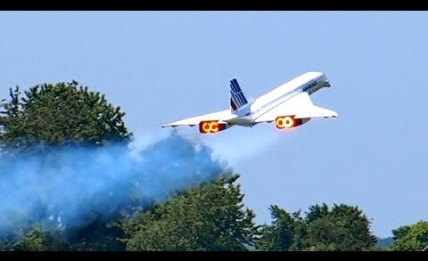 CONCORDE AIR FRANCE HUGE RC SCALE TURBINE MODEL JET DEMO FLIGHT / RC Airshow Airliner Meeting 2015