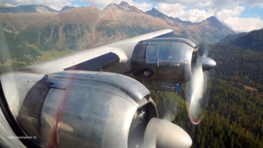 Most Beautiful Flight with Super Constellation through Swiss Alps from Samedan