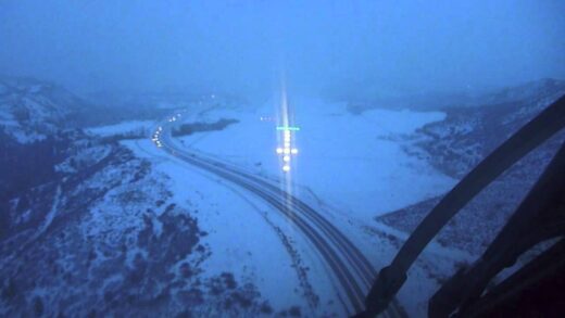 Landing in a snowstorm at Aspen